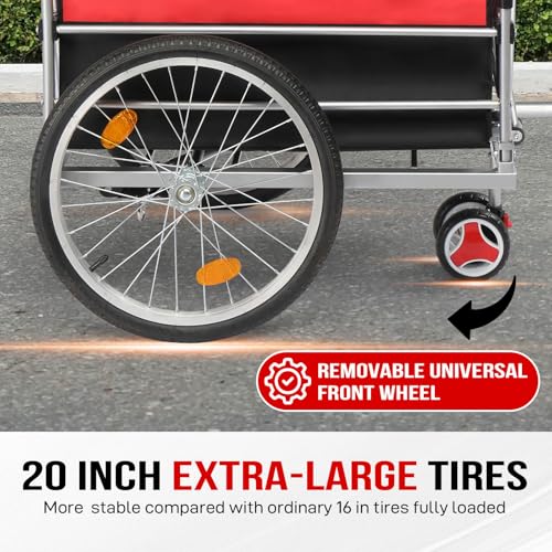 Ktaxon Bike Cargo Trailer, Heavy Duty 220 lbs Bicycle Wagon