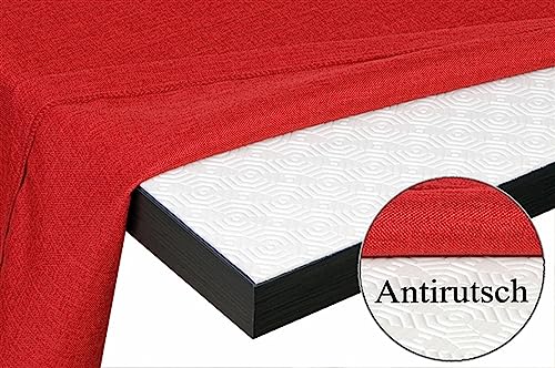 Molton wasserdichter Tischschoner Tischpolster Schutz Unterlage Tischdecke Meterware Weiss 300x140 cm Tischschutz Anti-Rutsch