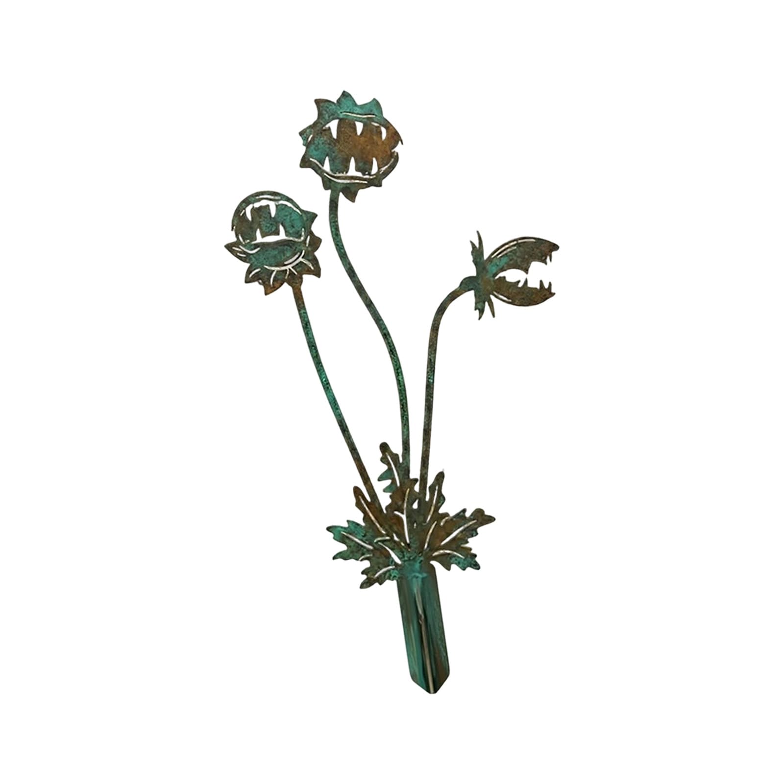 Coolhood Carnivorous Flower Metal Yard Accent Stake For Patio Containers And Garden Beds, Decorative Garden Ornament With Easy Soil Placement Metal Stake Decor Flower Container Accent Yard Ornament Flower Bed Patio Container