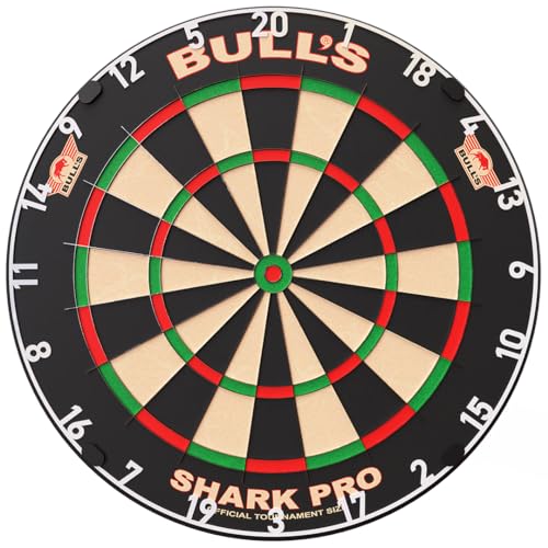 Bull's Dartscheibe | Bull's Shark Pro Profi Dartscheibe mit eingelegtem Draht | Dartscheibe ohne Draht | inklusive Aufhängesystem | hochwertige Dartscheiben