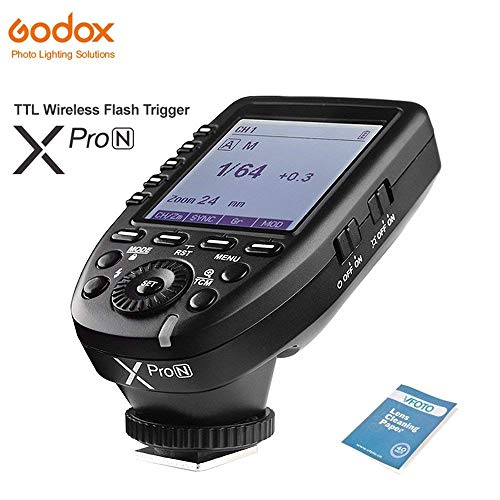 Godox XPro-N i-TTL 2.4G Système sans Fil X Haute Vitesse avec émetteur d'écran LCD Grand Format pour Nikon D5 D4 D60 D70S D7C0 D750 D800 D5000 D5100 D5300 D7000 D7100 DSLR Cameras