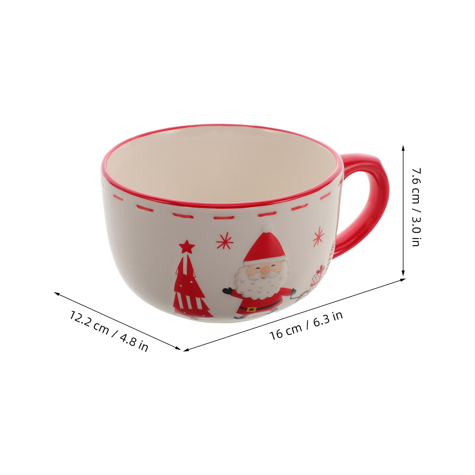 OUNONA Weihnachtsmann-Tasse, 500 ml (17 oz) Keramik-Kaffeetasse mit Henkel