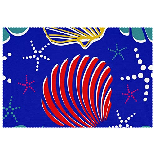 Set de table de qualité supérieure lavable motif mer en tissu