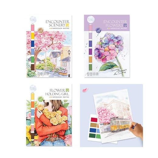 Drive Travel DIY Watercolor Kit 3 Themes12 Watercolor Paintings for Relaxation Watercolor Painting Set Art Craft Presentfor Kids Teens and Adults Beginners 12.4 * 8.8''