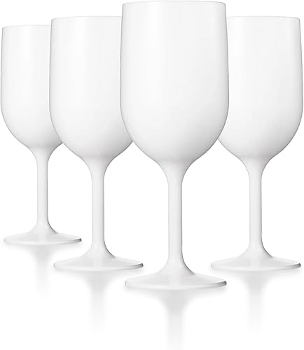 Miniatura 9 de Drinique Copas de vino irrompibles (juego de 4) de 12 onzas, irrompibles, reutilizables, Tritan copas de vino para vino tinto o blanco, transparente