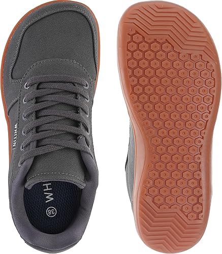 Image of WHITIN Women's Minimalist Barefoot Shoes Wide Toe Box W882 | Natural Toe Freedom, Zero Drop Balance, Flexible Thin Sole, Lightweight Canvas Comfort, Daily Walking