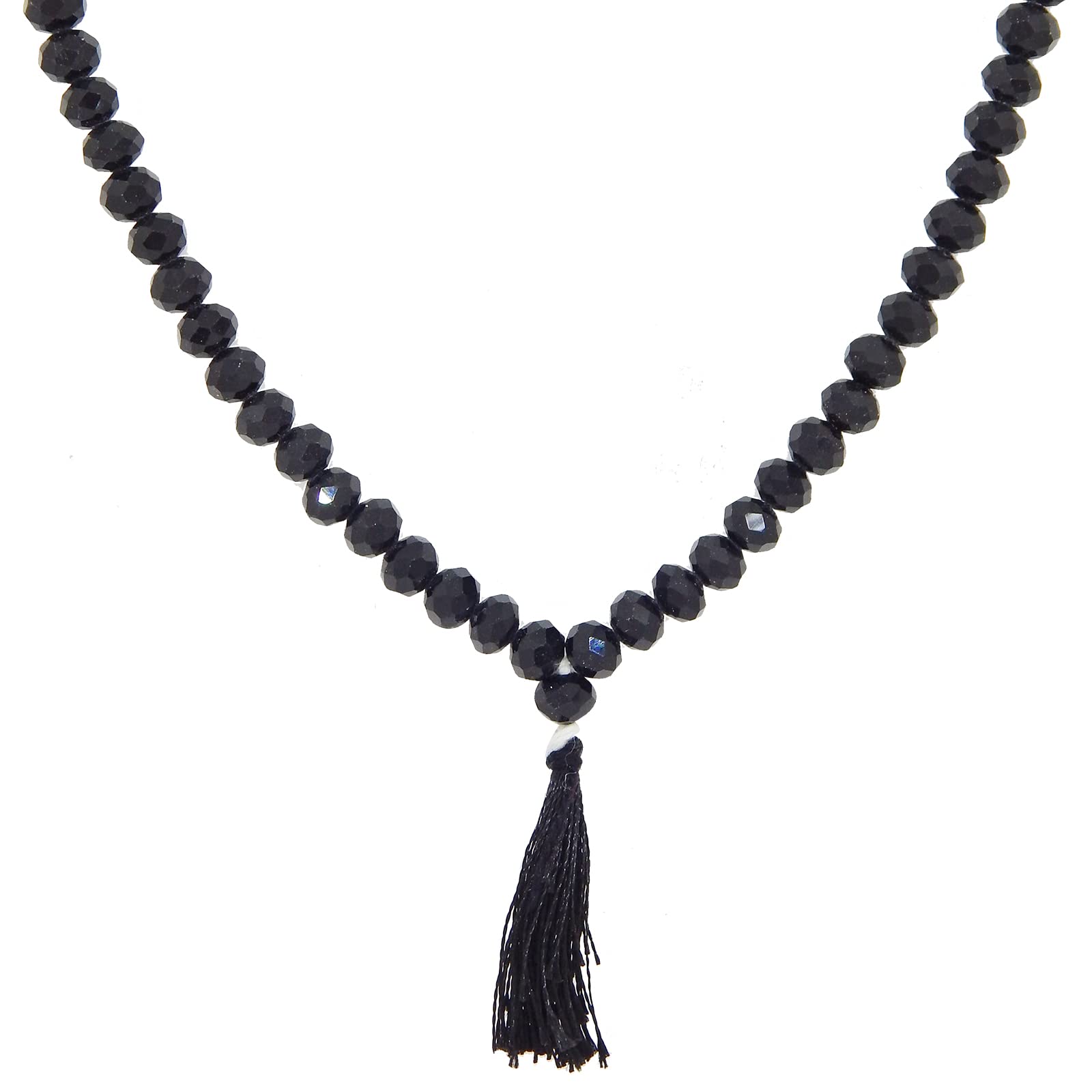 Fresh Vibes Black Crystal Neck Chain for Mens | Stylish Boys Necklace Mala Black Beads | 26 inches Chain with 108 beads (B09QGLP78C) Amazon Price History, Amazon Price Tracker