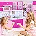 Mastom Kitchen Playset for Girls, Play Kitchen Toys for Dolls with Realistic Lights & Sounds, 56PCS Kids Pretend Play Kitchen Toy Accessories, Gifts for Toddlers Girls 3 4 5 6 Year Old
