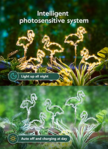12-Pack Solar Garden Lights Waterproof,240 Led Flamingo Garden Lights With 8 Lighting Modes For Outdoor Garden Backyard Decorative #TOP2
