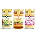 Pure Organic Raw Honey (3-PACK) Natural Wildflower Mountain Honey from Central Asia - Unheated & Unfiltered - Includes: At-Bashi (15.8oz), Issyk-Kul (17.6oz), Sainfoin (17.6oz) - by Mira Nova