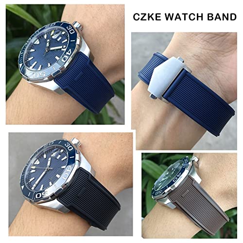Bracelet montre sport caoutchouc 22mm 20mm silicone pour Tag Heuer Aquaracer - 5