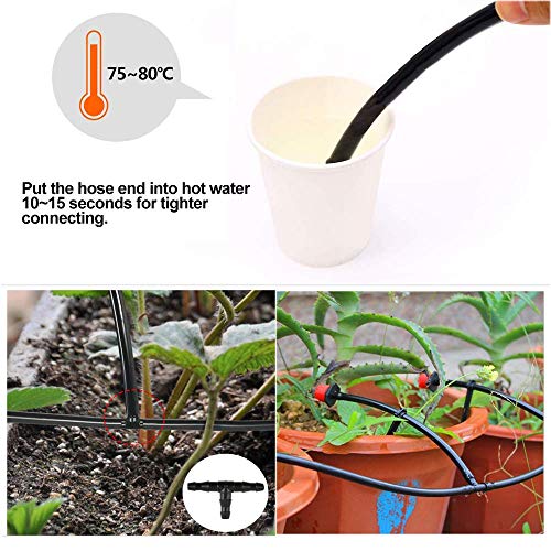 200Pcs Irrigation Fittings Kit, Kalolary Drip Irrigation Barbed Connectors For 1/4-Inch Tubing Flower Pot Vegetable Garden Lawn Water Hose Irrigating #TOP4