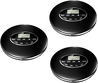 Obuyke 3Pcs CD Walkman Leitor De Vinil Música Mini Leitor De Dvd Leitor De CD Com Leitor De Música Lcd Discman Leitor De CD Leitor De Música Leitor De CD Com Entrada Para Auscultadores