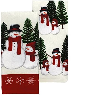 St. Nicholas Square Scenic Snowman Kitchen Towel 2-pk.