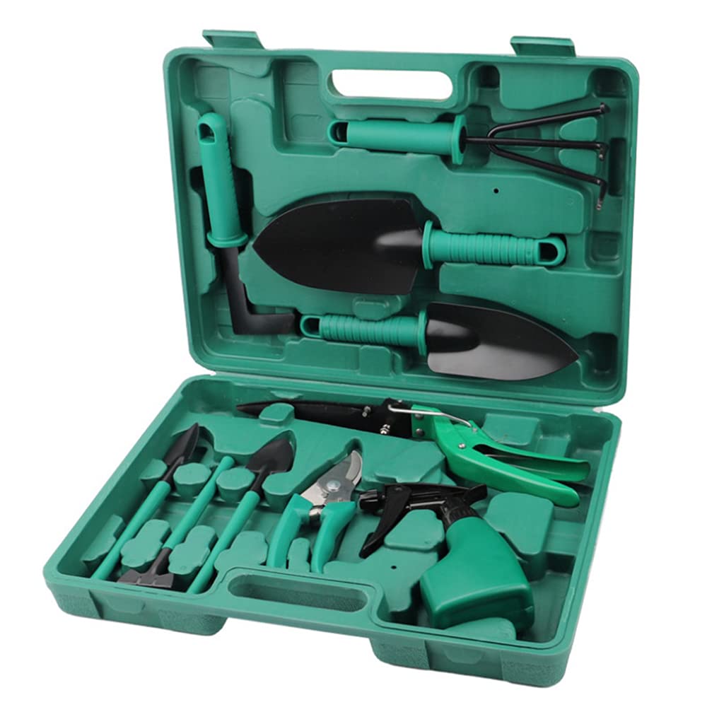 ZXCVB Set di Attrezzi da Giardino,Kit Giardinaggio,per Giardinaggio Resistente Impugnatura Ergonomica,Set di 10 Attrezzi da Giardino,per Donne/Uomini/giardinieri/Lavoro Genitore-Figlio