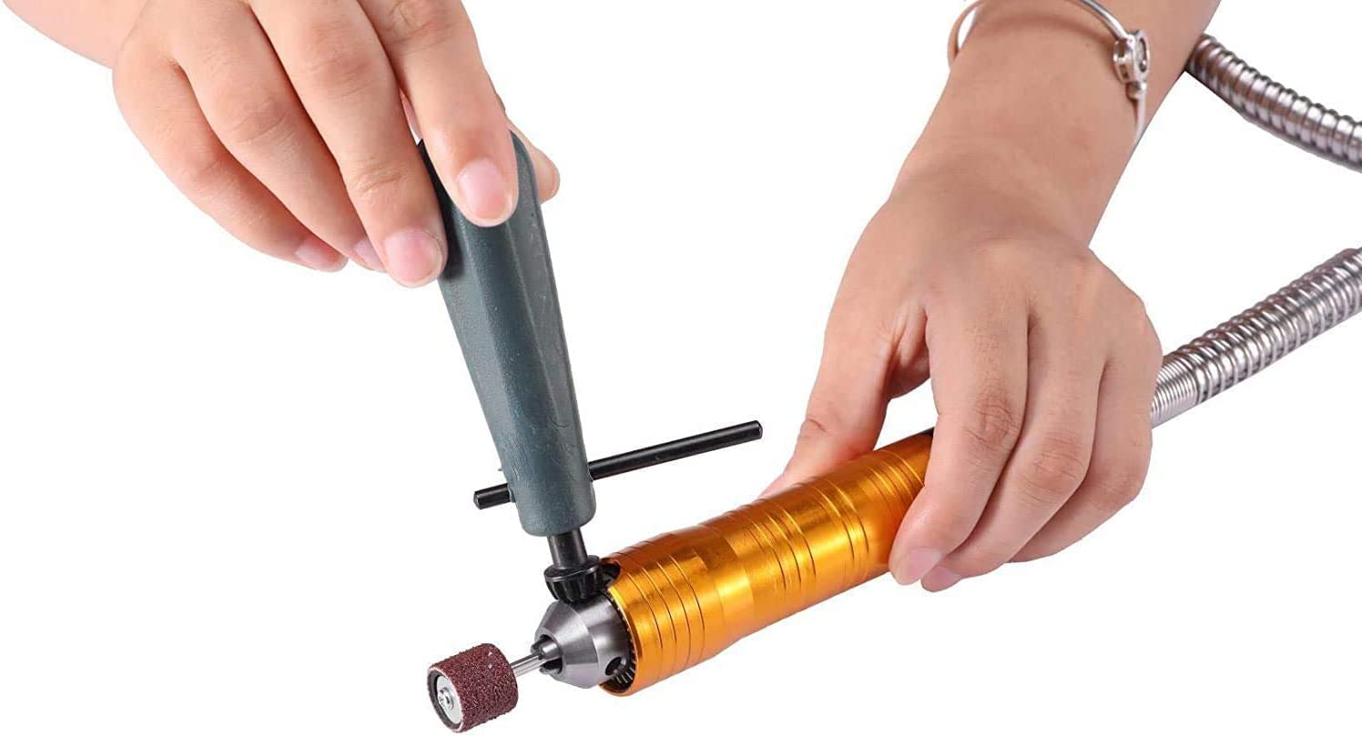 1200W Herramienta Rotativa Amoladora de Eje Flexible Tallador Colgante Eléctrico, Rotación Hacia Adelante Y Hacia Atrás, Control del Pedal, Eje Flexible de Metal, con Eje Interior de Repuesto
