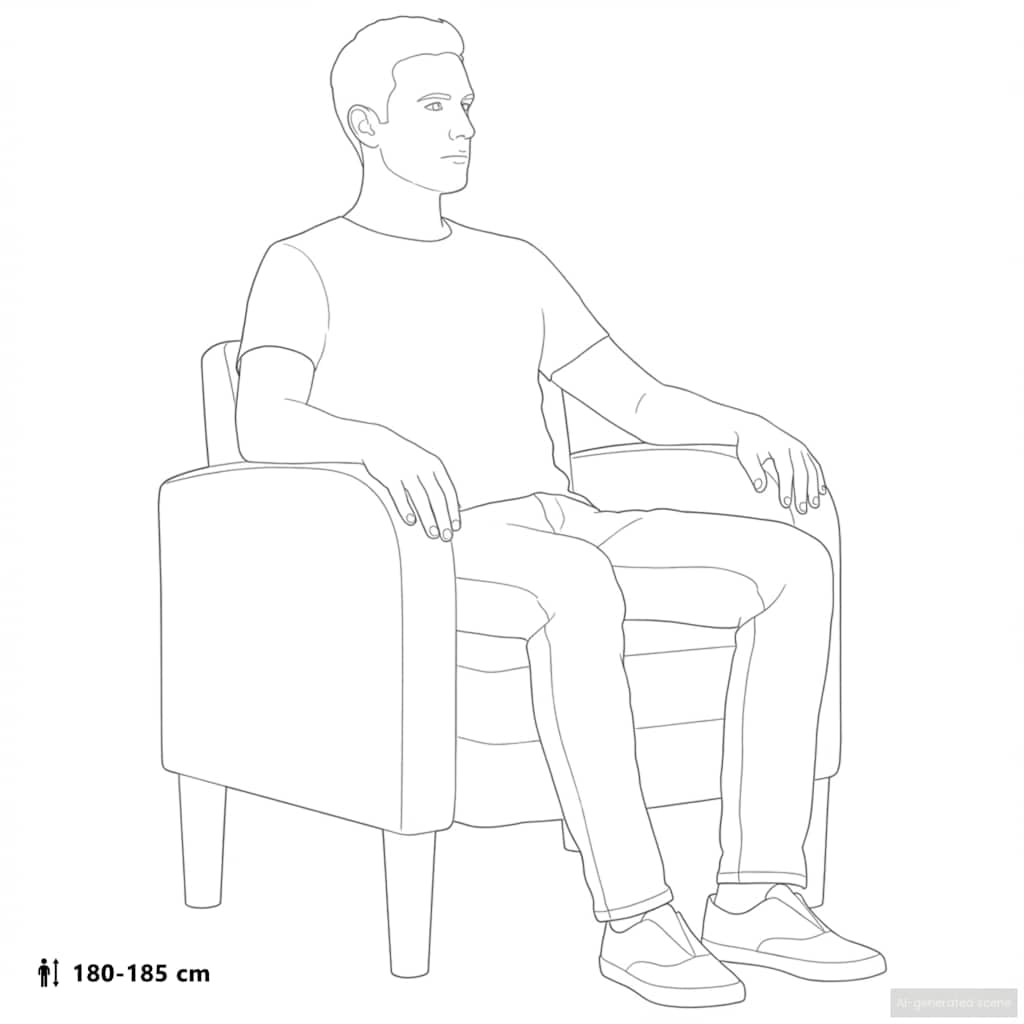 vidaXL Sessel mit Armlehnen Schwarz 54 cm Kunstleder, Sofasessel, Fernsehsessel, Relaxsessel, Einzelsofa, Relaxsofa, Wohnzimmer Sessel