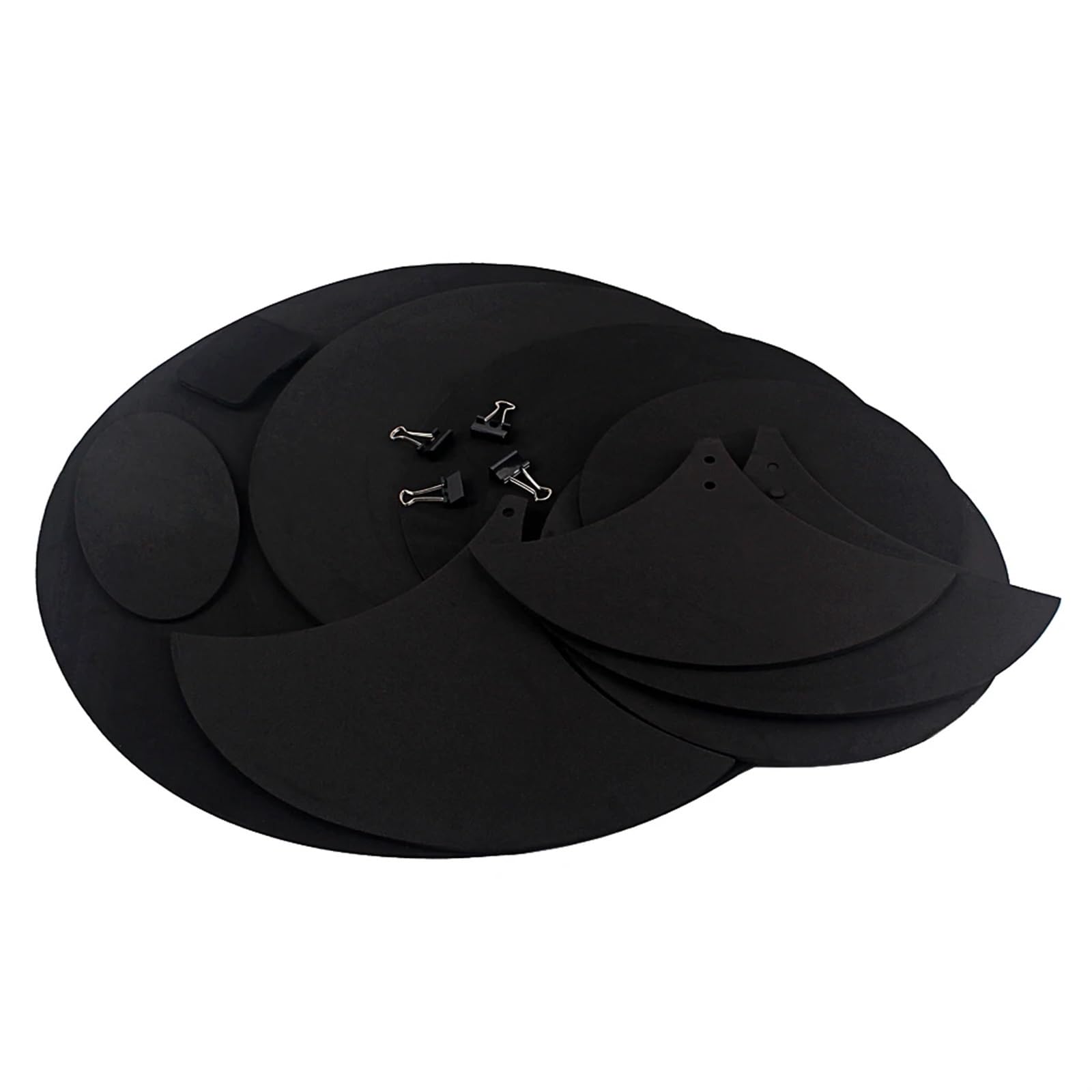 Silenciador De Batería Juego de almohadillas de práctica de batería con silenciador silencioso apagado con sonido de caja de bajo negro Para PráCtica Silenciosa