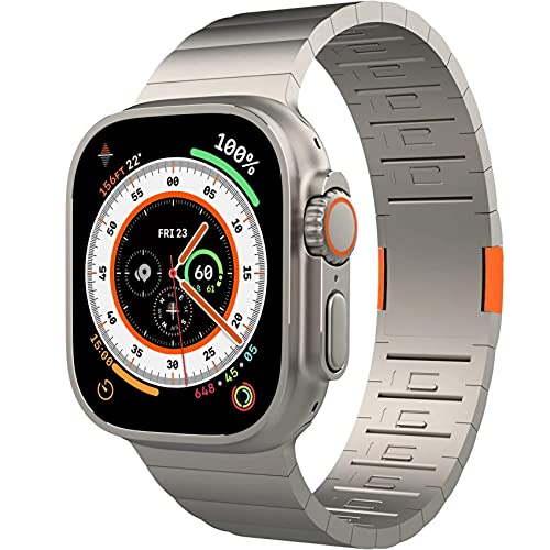 Armband kompatibel mit Ultra Armband 49mm Edelstahl Ersatzarmband kompatibel mit Apple Watch Ultra (Titan)