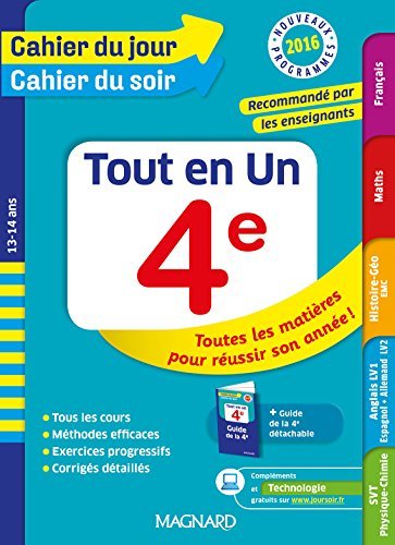 Cahier du jour/Cahier du soir Tout en Un 4e - Nouveau programme 2016 by Collectif (2016-05-13) Cahier du jour/Cahier du soir Tout en Un 4e - Nouveau programme 2016 by Collectif (2016-05-13)