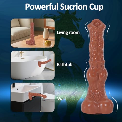 Realistic 9 Inch Horse Dildo with Knot Beginner Friendly Animal Toy - Image 5