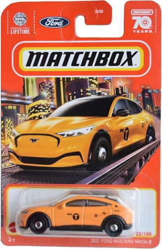 Matchbox 2021 Ford Mustang Mach E, Naranja miniatura 1