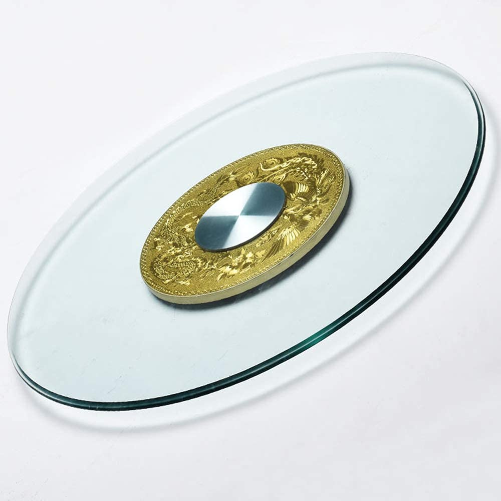 Plateau de table rond en verre trempé transparent LUNEZY, l'élégance du service
