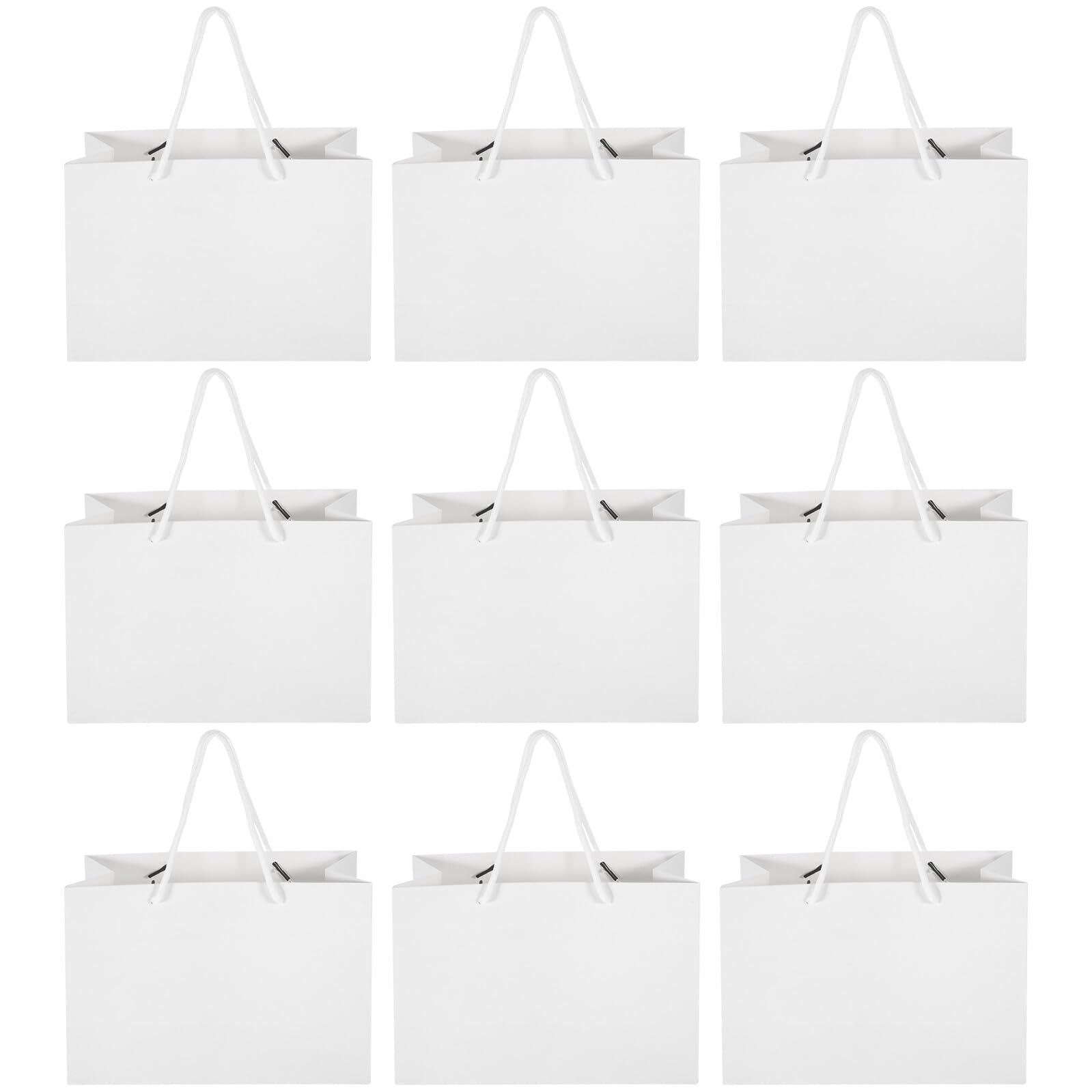 GARIOUANS 20 Bolsas de Regalo de Papel con Asa Reutilizables y Portátiles para Cumpleaños y Baby Showers, Tamaño 24x17x10 Cm, Elegantes y Sencillas