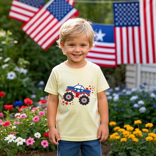 Image of Boys 4th of July Shirts-Toddler Girls Patriotic American Flag Tees Kids Memorial Day USA T-Shirts 2-7T