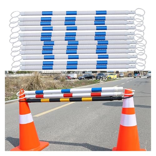 Barres de signalisation réglables en PVC de 1,25 à 2 m | Lot de 12