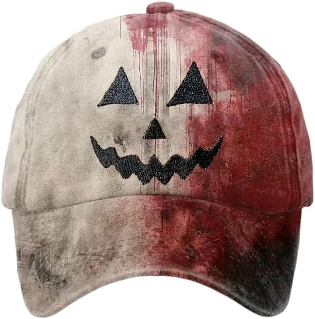 Gorra unisex bordada de estilo otoñal de Halloween, gorra de béisbol ajustable de algodón para Halloween (Reino Unido, Alpha, talla única, estilo L)