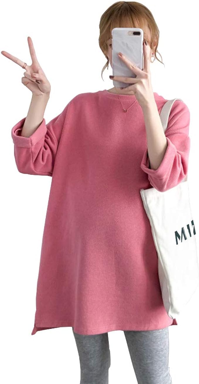 Amazon Co Jp マタニティ 授乳服 トップス 長袖 授乳口付き ロング Tシャツ 大きいサイズ 妊婦服 可愛い 秋冬 服 ファッション小物