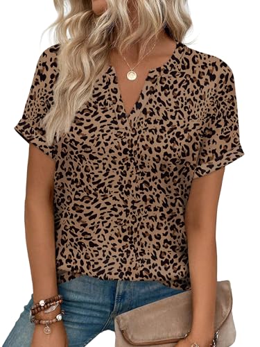 Image of WIHOLL Womens Blouses Spring Tops Short Sleeve Shirts Dressy Casual Summer Vacation Fashion Clothing 2026
