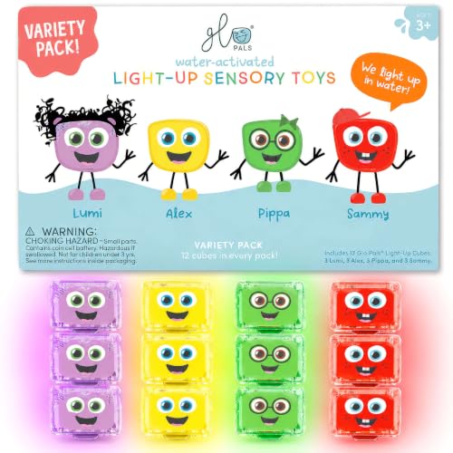 Glo Pals Water-Activated Light-Up Cubes for Sensory Play
