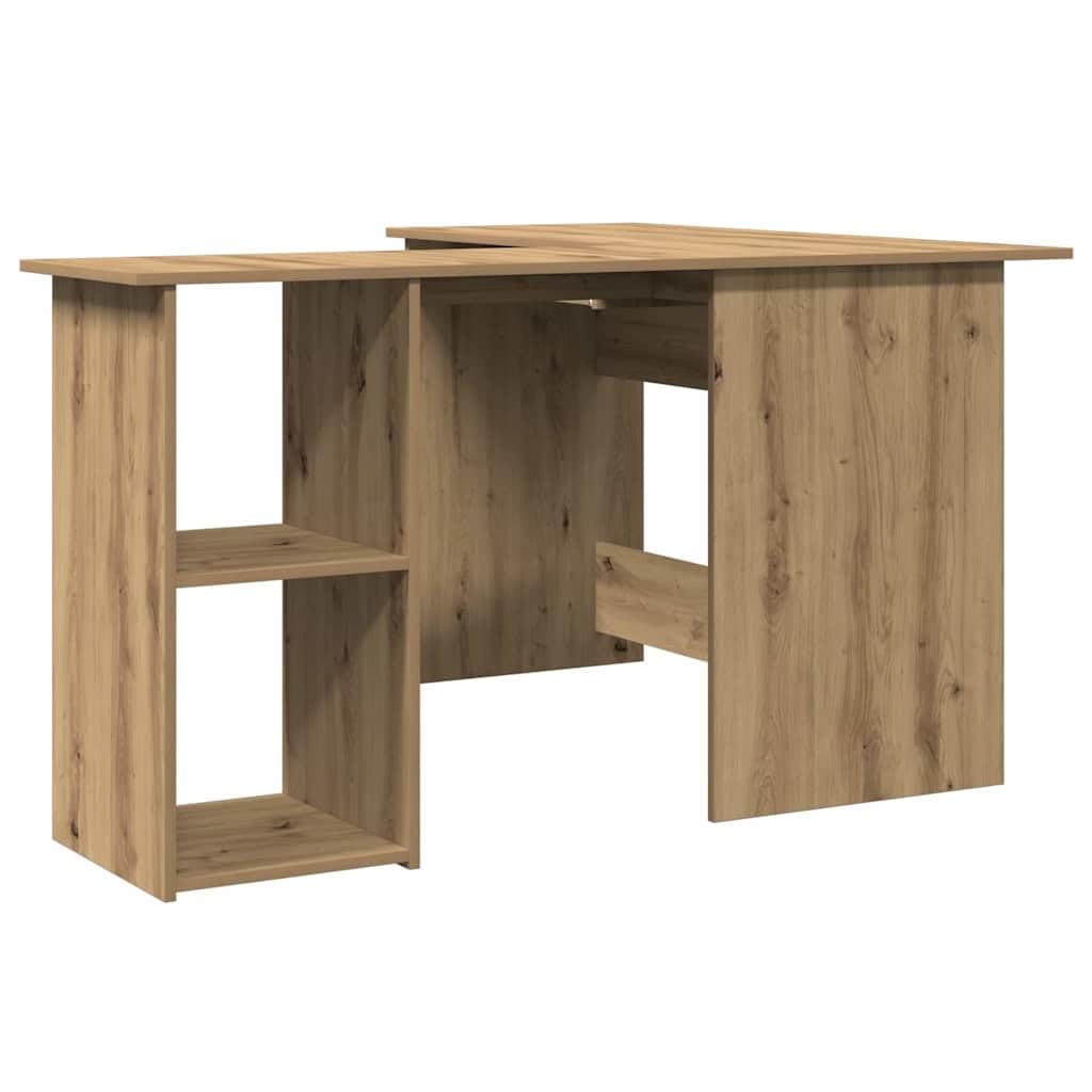 Scrivania Angolare a L 120x140x75 cm Truciolato Rovere Artigianale