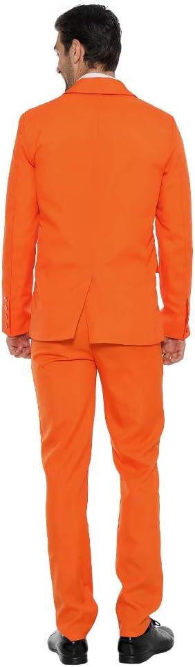 EraSpooky Mens Suits for Party Solid Color Leisure Suit Include Jacket Pants Tie