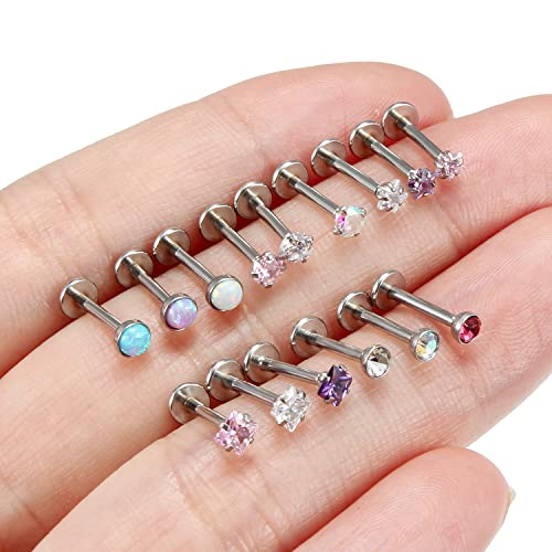 Lcolyoli Threadless Push in Medusa Piercing Jewelry Labret Jewelry Lip Rings Surgical Steel Tragus Jewelry Forward Helix Piercing Jewelry Flat Back Earrings for Women Cartilage Earring 16g 18g 20g4