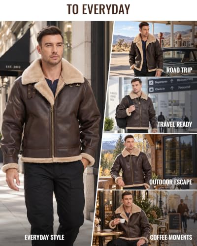 Mifidy Faux Shearling Flight Coat