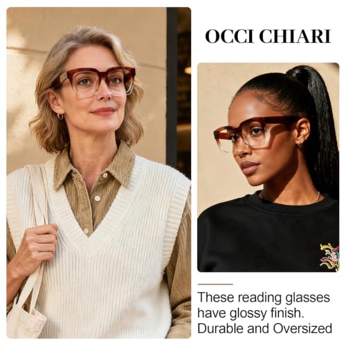 Image of OCCI CHIARI Large Reading Glasses Women Retro Reader 1.0 1.5 2.0 2.5 3.0 3.5 1.25 1.50 1.75 2.25 2.75 4.0 5.0 6.0