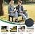Sunnibety Weatherproof HIPS Outdoor Bench, 2-Person Patio Dining Bench, All-Weather Poly Lumber Garden Bench, Never Rot or Fade, Park Bench with Wood Grains for Porch, Deck, Entryway, Black, 2 Pack