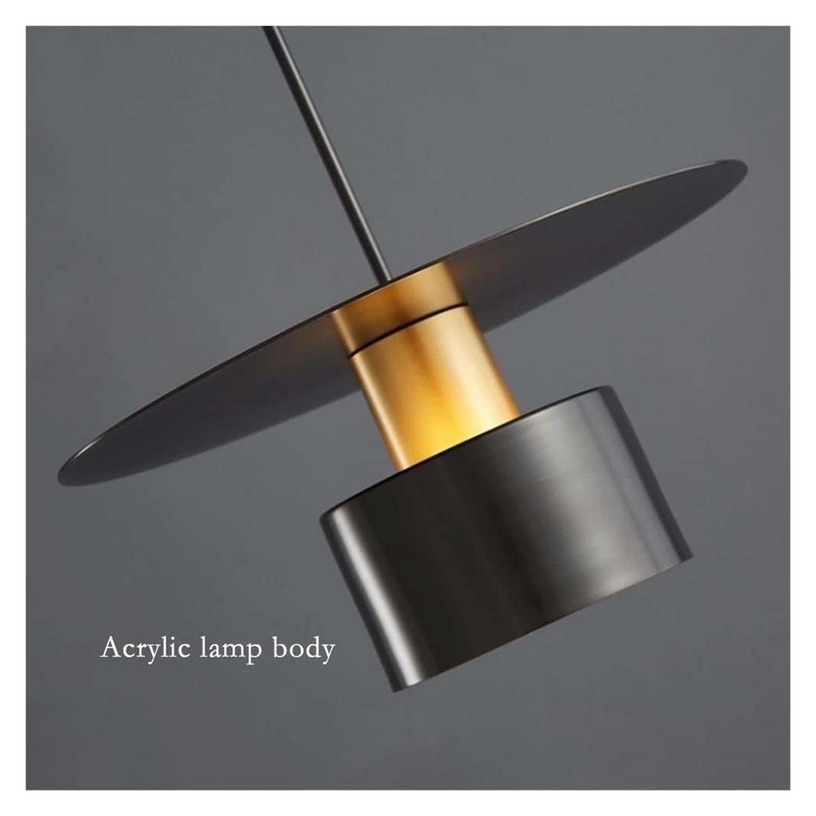 Lámpara Colgante De Cobre, Moderna Y Sencilla, con Led, para Sala De Estar Y Comedor, Pantalla Negra, Lámpara De Techo.,White-35cm
