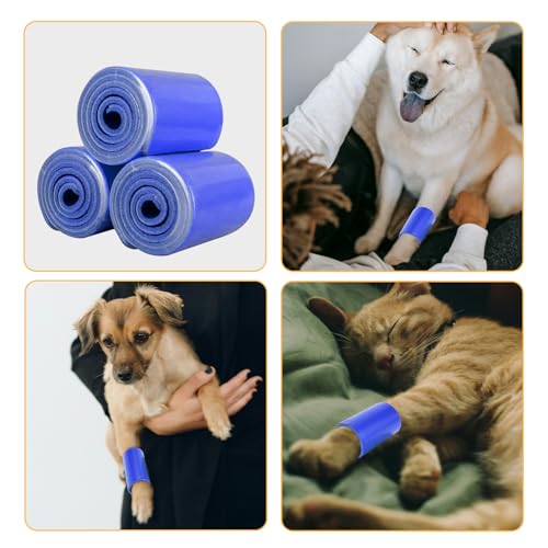 Image of Pet Fixation Splint, Pet Splint for Dogs /Cats, Polymer Foam Waterproof Hard Wearing Arbitrary Cutting Pet Leg Brace for Temporary Immobilisation of Fractures(Blue, XS)