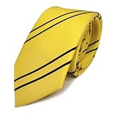 TigerTie - corbata estrecha - amarillo dorado azul oscuro rayas