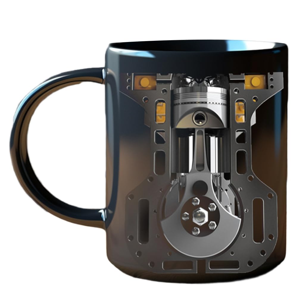 CTRLZS Ceramic Coffee Mug Cup Water Cup for Motorcycle Engine for Man Car Novel Engine Festival Gift