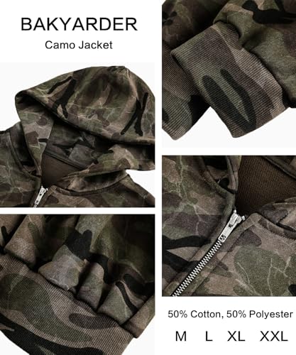 Unisex Vintage Camouflage Zip Up Hoodie Jacket, Cropped Oversized Streetwear Casual Outerwear4