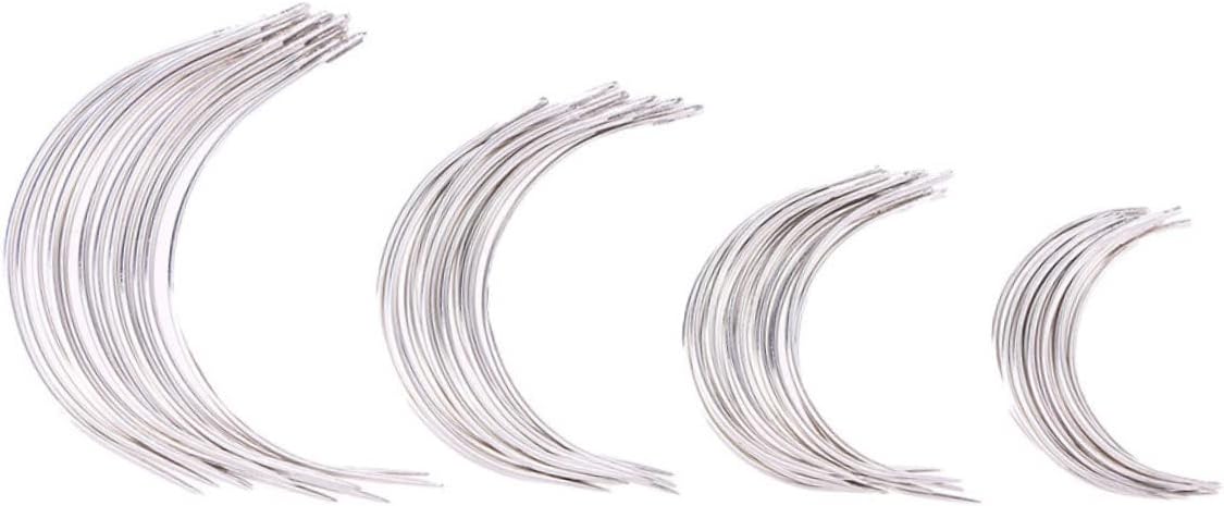 DOITOOL 200Pcs Curved Needles Eye Stitching Needles for Wig Making Upholstery Crafts Durable for Tailoring and Weaving