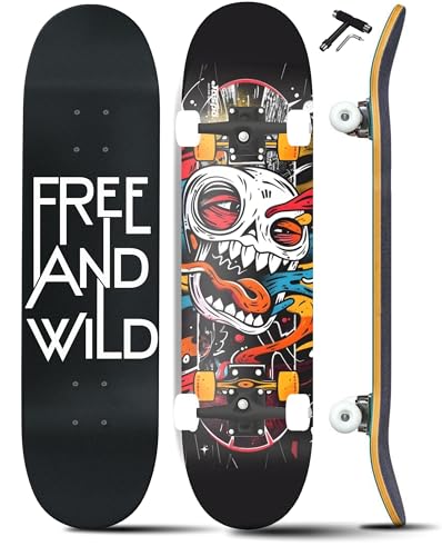 Jaspo Street King Skateboard for Adults & Kids - 7-Layer Canadian...