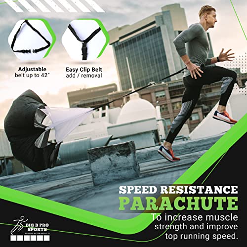 Big B Pro Sports Deluxe Agility Training Equipment With Hurdles - Youth Football Training Equipment -Agility Ladder Speed Training Equipment With 20Ft Football Ladder, Running Parachute, Soccer Cones #TOP4