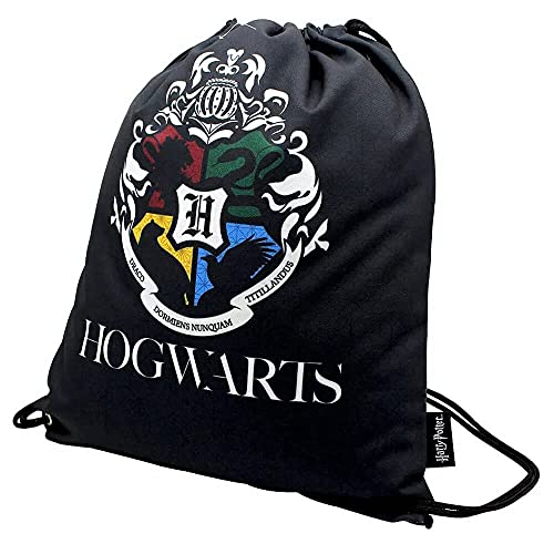 Mochila Saco Esportiva Hogwarts Presente Criativo Geek cor:Preto