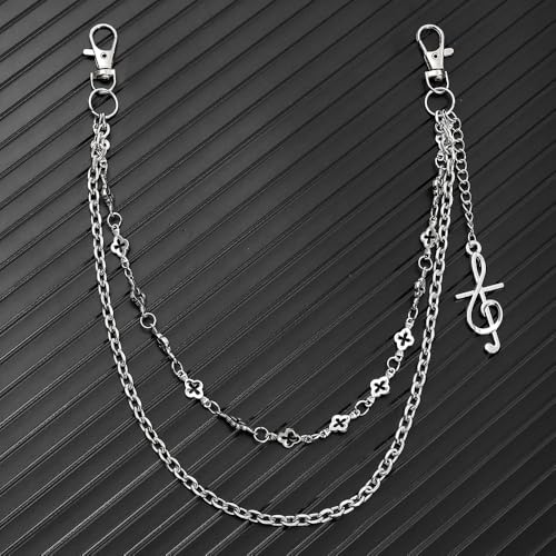 Image of Gothic Pants Chain Wallet Keychain Edgy Punk Hip Hop Waist Accessory for Jeans, Streetwear, and Rebel Women Men